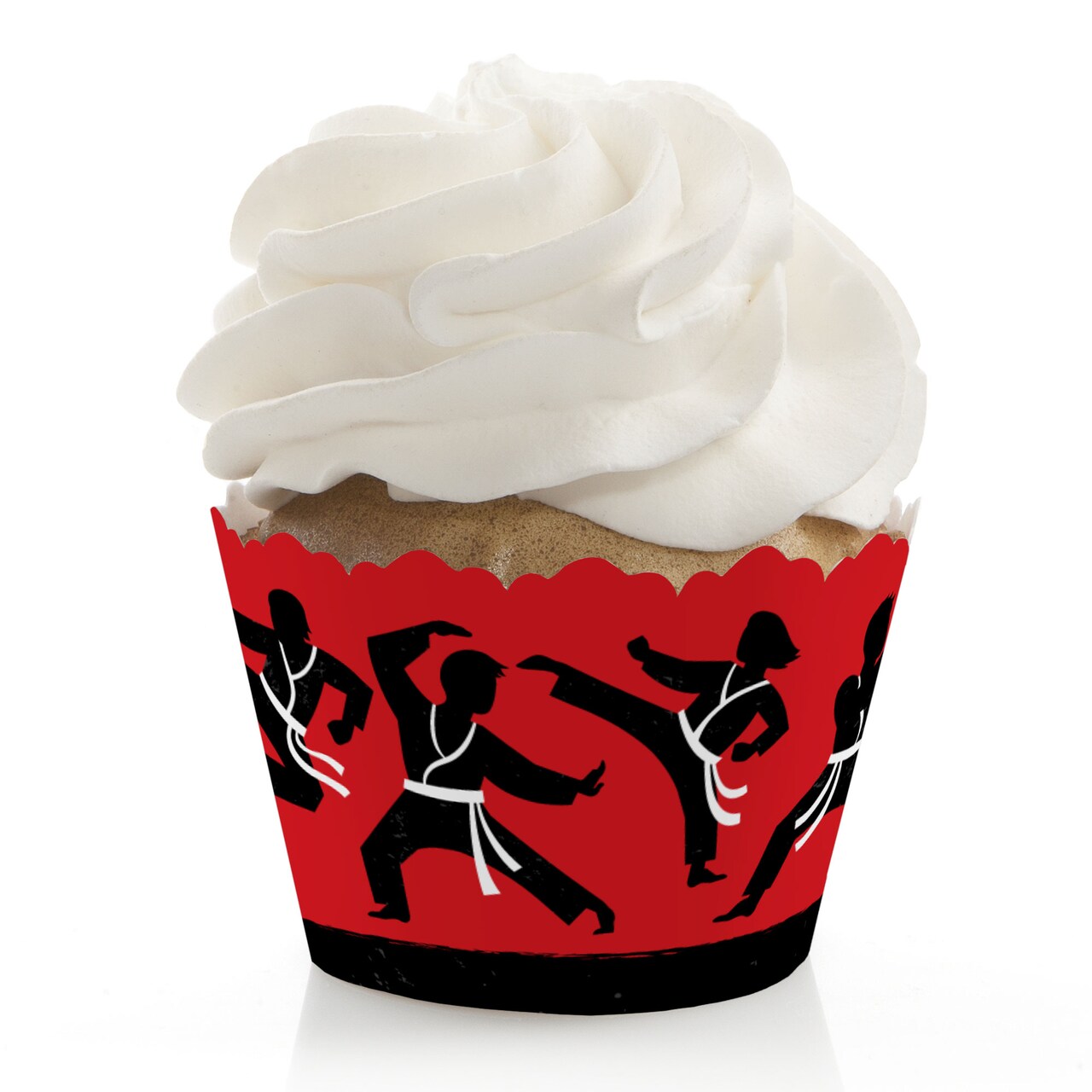 Big Dot of Happiness Karate Master - Martial Arts Birthday Party Decorations - Party Cupcake Wrappers - Set of 12